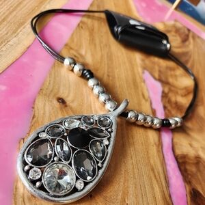 Fashion mode-Rare gemstone  with swarwoski crystal pendant necklace